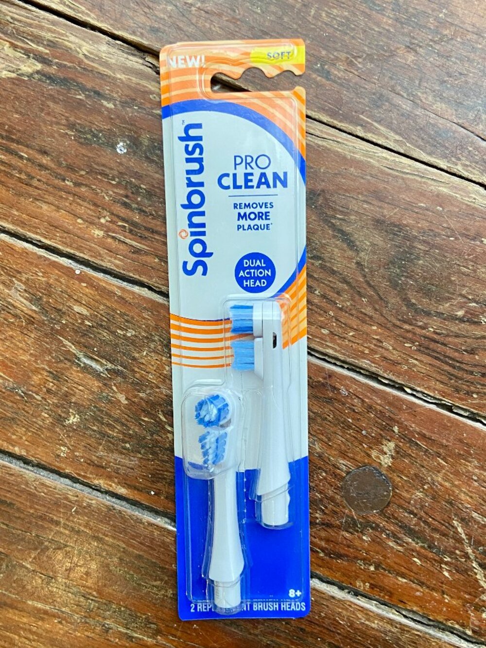 Spinbrush Pro Clean Replacement Brush Heads 2 Pack Soft Dual Action Head